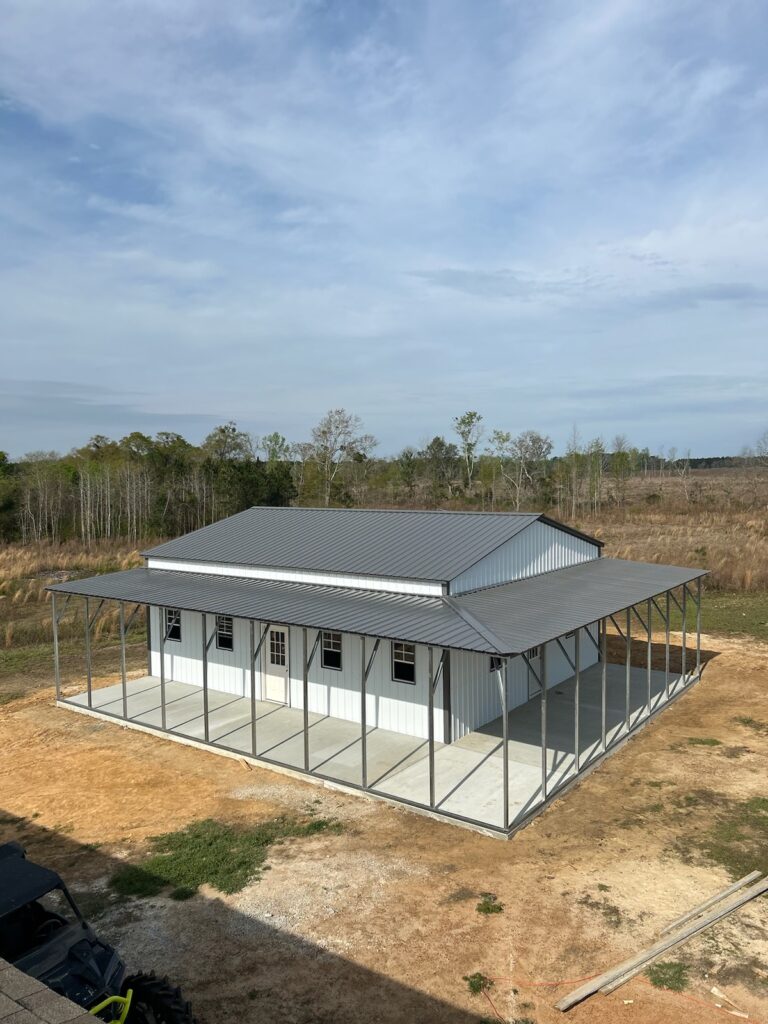 A building that is being built in the middle of nowhere.